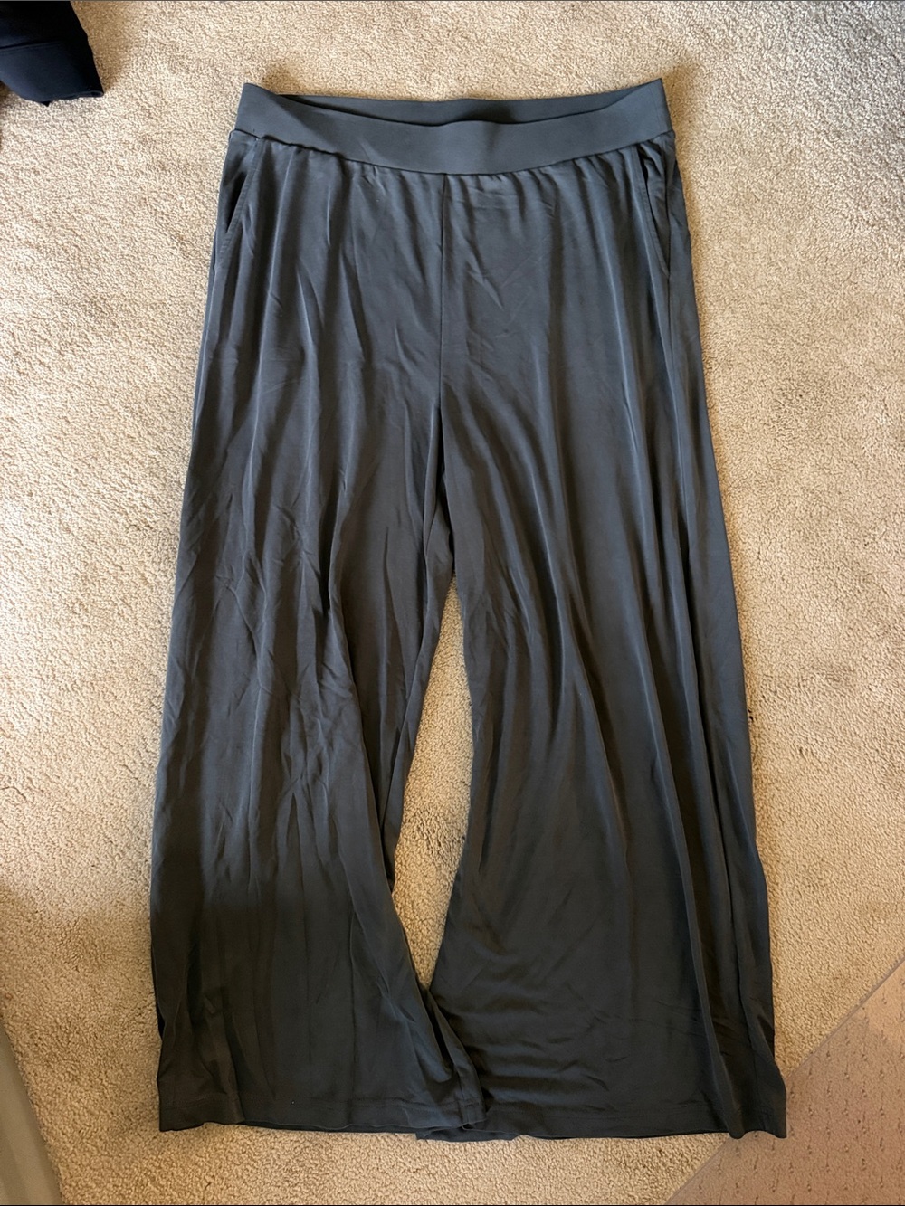 Wide Leg Soft Pants - Black
